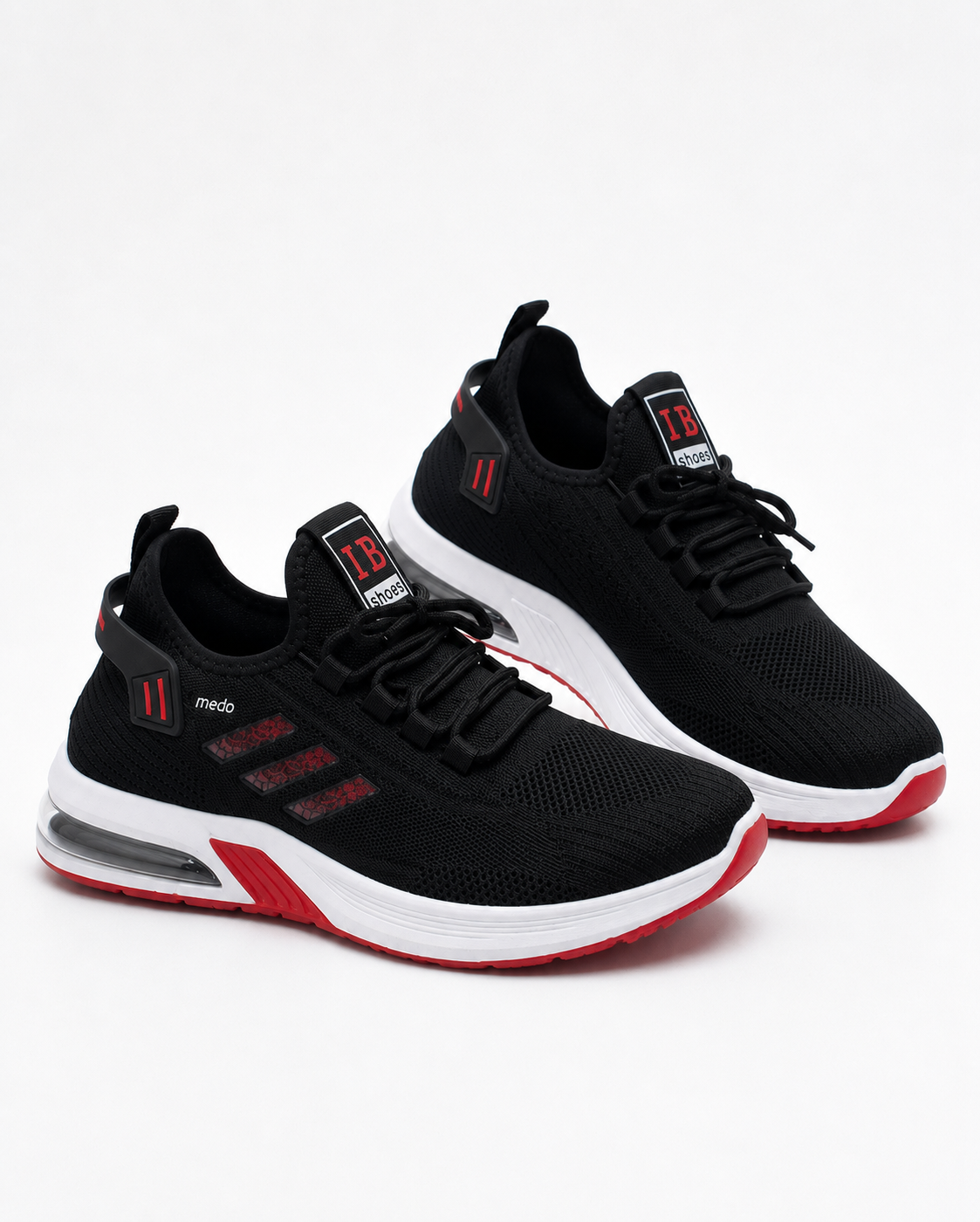 Black & Red Sporty Running Sneakers