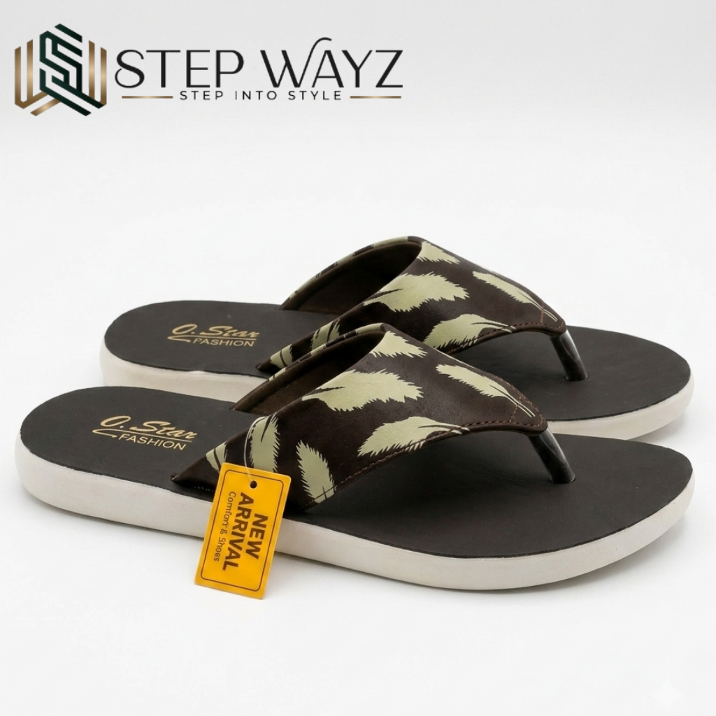 Comfy Brown Printed Flip Flops 🤎