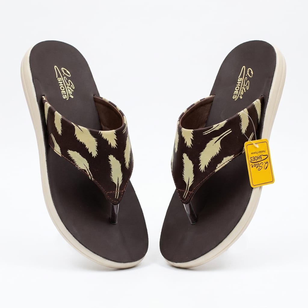 Comfy Brown Printed Flip Flops 🤎